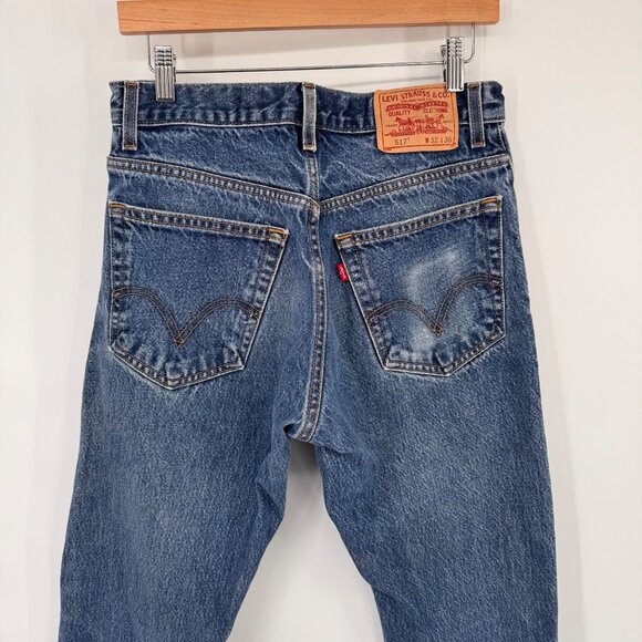 Levis 517 Boot Cut Jeans 32x36 Blue Denim Mens Classic Style - Picture 3 of 15